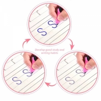 Set 4 caiete de lucru si stilou magic, reutilizabile, multicolor, Sank Magic, 4026B